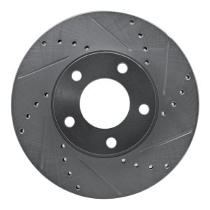 Mazda 3 Brake Rotor (1) - Front Right - R1 Concepts - Drilled & Slotted - Silver - `04-`13